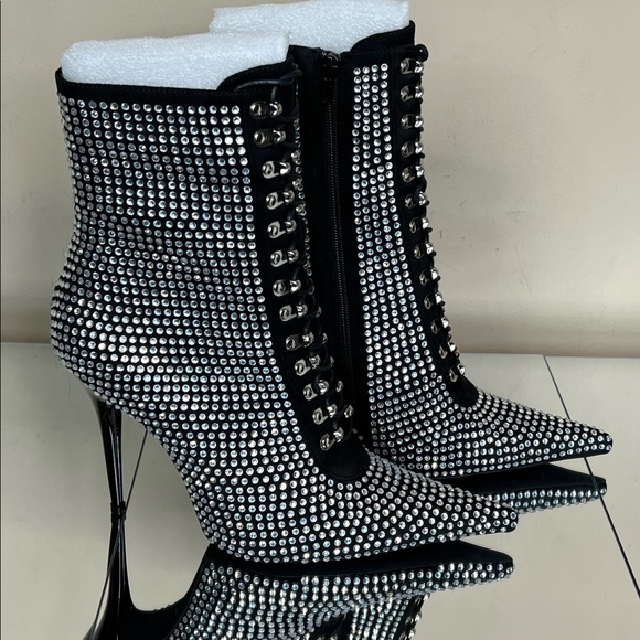 Jeffrey Campbell Rhinestone Suede Heeled Bootie - Picture 7 of 12
